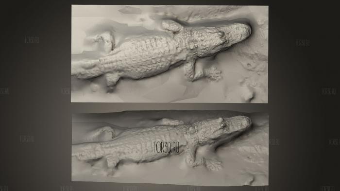 Albino alligator stl model for CNC